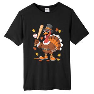 Baseball Turkey Thanksgiving Funny Gift Mom Gift Tall Fusion ChromaSoft Performance T-Shirt