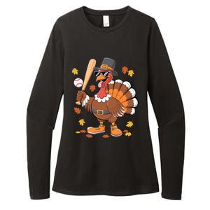 Baseball Turkey Thanksgiving Funny Gift Mom Gift Womens CVC Long Sleeve Shirt