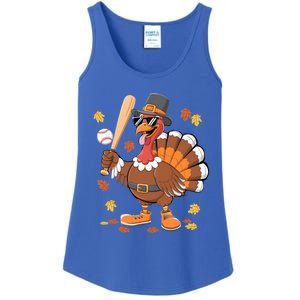 Baseball Turkey Thanksgiving Funny Gift Mom Gift Ladies Essential Tank