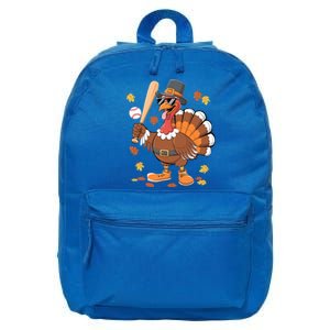 Baseball Turkey Thanksgiving Funny Gift Mom Gift 16 in Basic Backpack