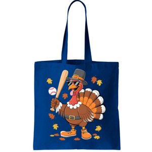 Baseball Turkey Thanksgiving Funny Gift Mom Gift Tote Bag