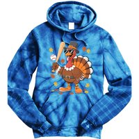 Baseball Turkey Thanksgiving Funny Gift Mom Gift Tie Dye Hoodie