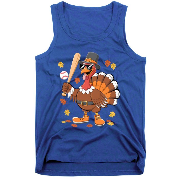 Baseball Turkey Thanksgiving Funny Gift Mom Gift Tank Top