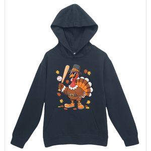 Baseball Turkey Thanksgiving Funny Gift Mom Gift Urban Pullover Hoodie