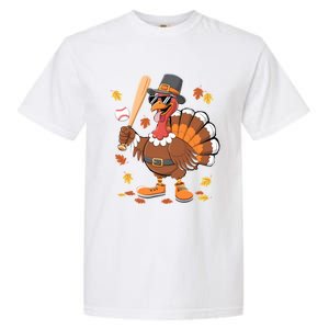 Baseball Turkey Thanksgiving Funny Gift Mom Gift Garment-Dyed Heavyweight T-Shirt