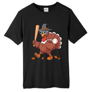 Baseball Turkey Thanksgiving Gift Mom Gift Tall Fusion ChromaSoft Performance T-Shirt