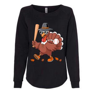 Baseball Turkey Thanksgiving Gift Mom Gift Womens California Wash Sweatshirt