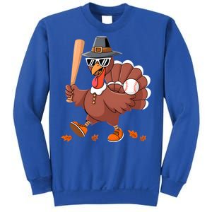 Baseball Turkey Thanksgiving Gift Mom Gift Sweatshirt