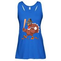 Baseball Turkey Thanksgiving Gift Mom Gift Ladies Essential Flowy Tank