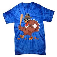 Baseball Turkey Thanksgiving Gift Mom Gift Tie-Dye T-Shirt