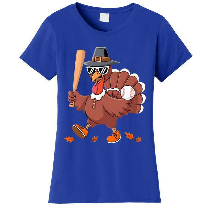 Baseball Turkey Thanksgiving Gift Mom Gift Women's T-Shirt