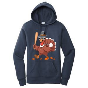 Baseball Turkey Thanksgiving Gift Mom Gift Women's Pullover Hoodie