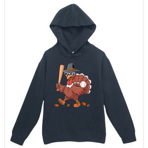 Baseball Turkey Thanksgiving Gift Mom Gift Urban Pullover Hoodie