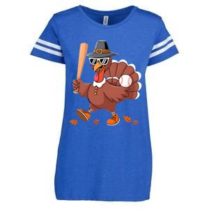 Baseball Turkey Thanksgiving Gift Mom Gift Enza Ladies Jersey Football T-Shirt