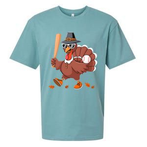 Baseball Turkey Thanksgiving Gift Mom Gift Sueded Cloud Jersey T-Shirt