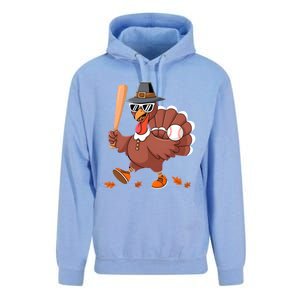 Baseball Turkey Thanksgiving Gift Mom Gift Unisex Surf Hoodie