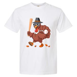 Baseball Turkey Thanksgiving Gift Mom Gift Garment-Dyed Heavyweight T-Shirt