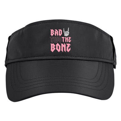 bad Two the Bone Shirt 2nd Birthday 2 Years Old Birthday T-Shirt Adult Drive Performance Visor