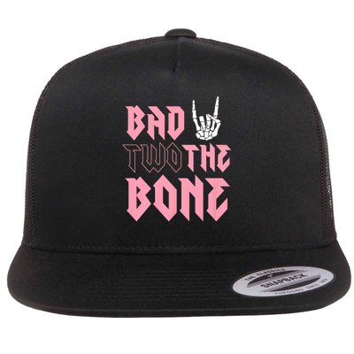 bad Two the Bone Shirt 2nd Birthday 2 Years Old Birthday T-Shirt Flatbill Hat