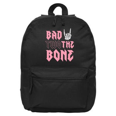 bad Two the Bone Shirt 2nd Birthday 2 Years Old Birthday T-Shirt 16 in Basic Backpack