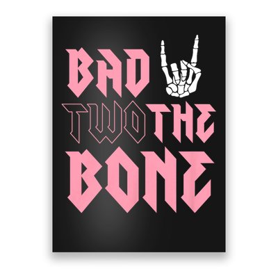 bad Two the Bone Shirt 2nd Birthday 2 Years Old Birthday T-Shirt Poster