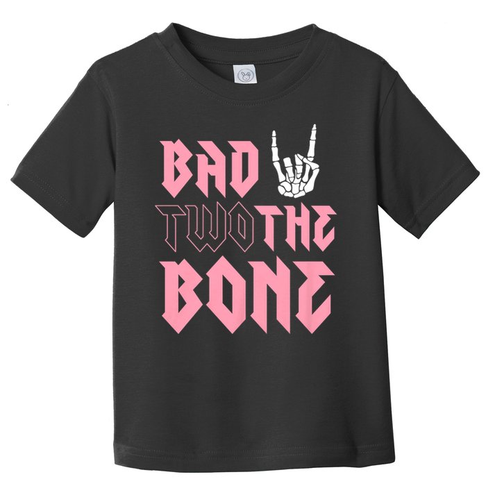 bad Two the Bone Shirt 2nd Birthday 2 Years Old Birthday T-Shirt Toddler T-Shirt