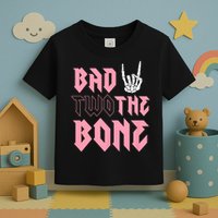 bad Two the Bone Shirt 2nd Birthday 2 Years Old Birthday T-Shirt Toddler T-Shirt