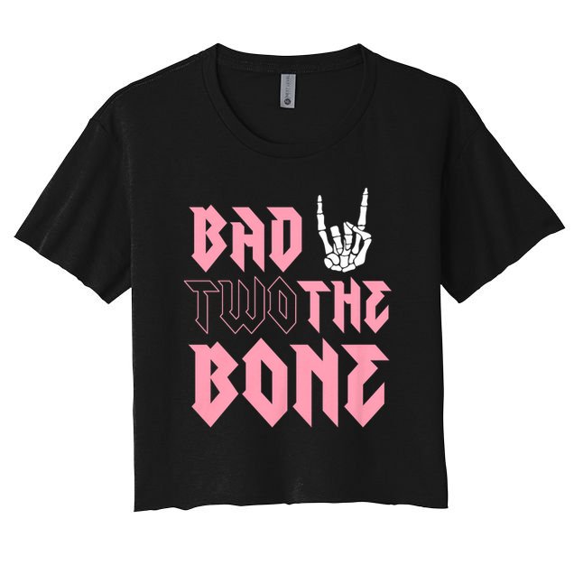 bad Two the Bone Shirt 2nd Birthday 2 Years Old Birthday T-Shirt Women's Crop Top Tee