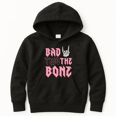 bad Two the Bone Shirt 2nd Birthday 2 Years Old Birthday T-Shirt Kids Hoodie
