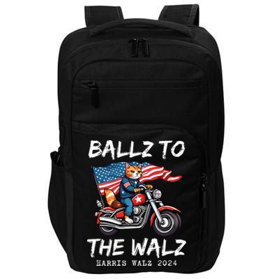 Ballz To The Walz Cat Motorcycle Liberal Vote Kamala Harris Impact Tech Backpack