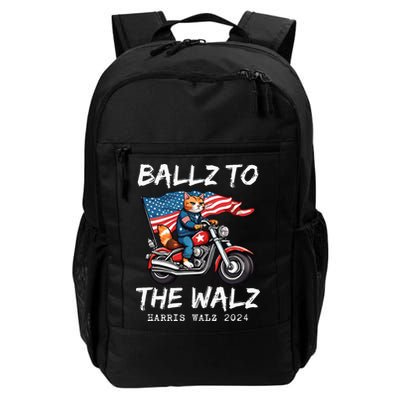 Ballz To The Walz Cat Motorcycle Liberal Vote Kamala Harris Backpack