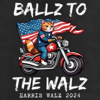 Ballz To The Walz Cat Motorcycle Liberal Vote Kamala Harris Hat