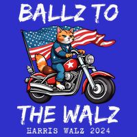 Ballz To The Walz Cat Motorcycle Liberal Vote Kamala Harris 16 in Basic Backpack