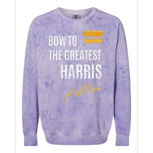 Bow To The Greatest Harris Of All Time First Given Name Colorblast Crewneck Sweatshirt