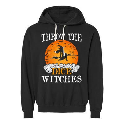 Bunco Throw the Dice Witches Bunco Game Lover Halloween Garment-Dyed Fleece Hoodie