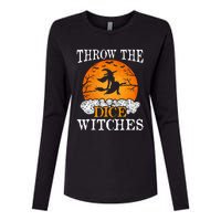 Bunco Throw the Dice Witches Bunco Game Lover Halloween Womens Cotton Relaxed Long Sleeve T-Shirt