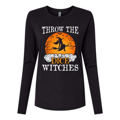 Bunco Throw the Dice Witches Bunco Game Lover Halloween Womens Cotton Relaxed Long Sleeve T-Shirt