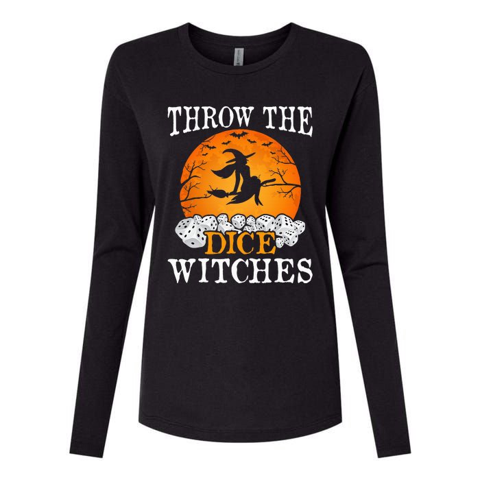 Bunco Throw the Dice Witches Bunco Game Lover Halloween Womens Cotton Relaxed Long Sleeve T-Shirt