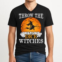 Bunco Throw the Dice Witches Bunco Game Lover Halloween V-Neck T-Shirt