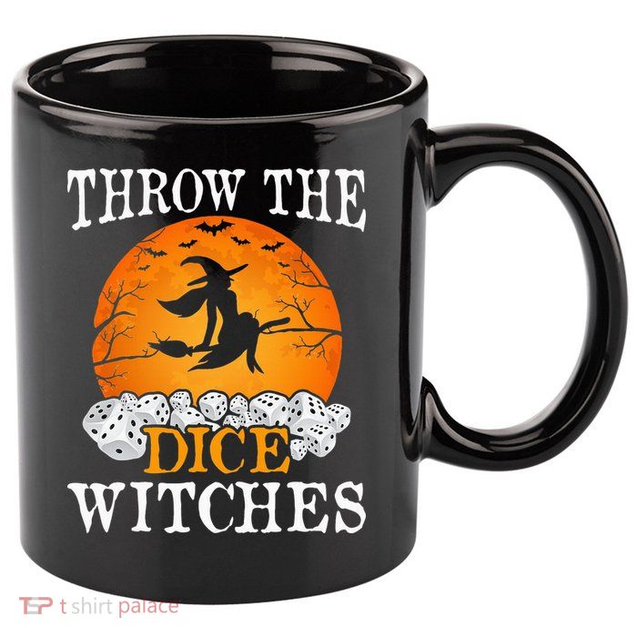 Bunco Throw the Dice Witches Bunco Game Lover Halloween 11oz C Handle Ceramic Mug