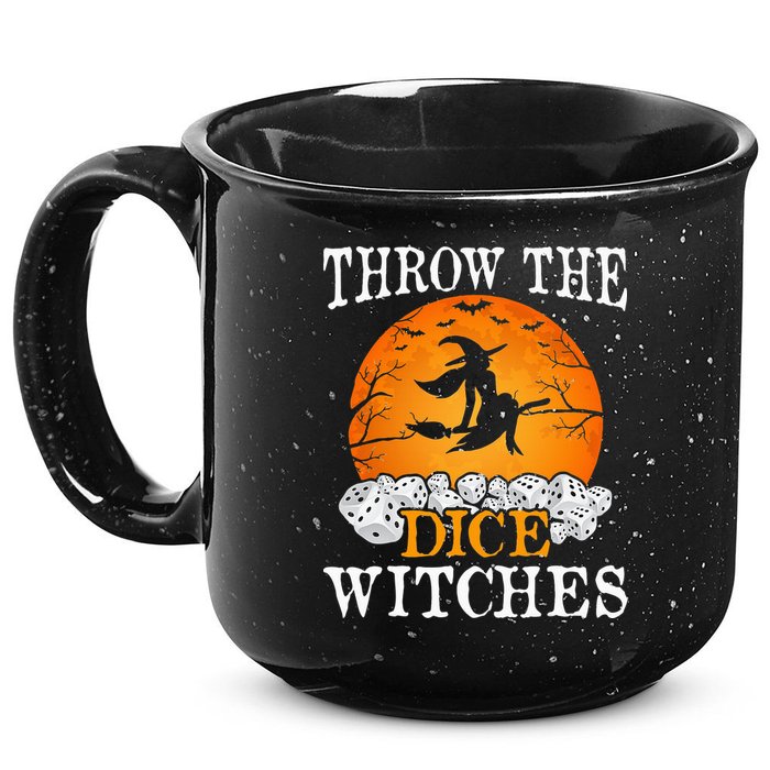 Bunco Throw the Dice Witches Bunco Game Lover Halloween 15oz Campfire Ceramic Mug