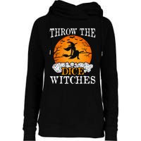 Bunco Throw the Dice Witches Bunco Game Lover Halloween Womens Funnel Neck Pullover Hood