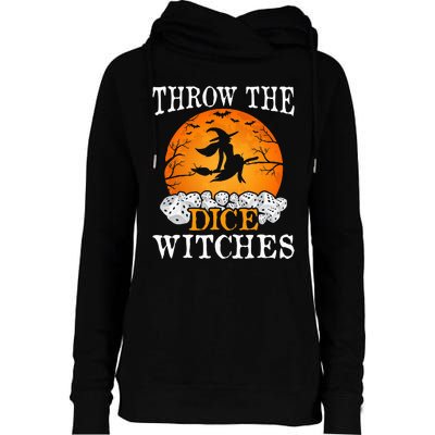 Bunco Throw the Dice Witches Bunco Game Lover Halloween Womens Funnel Neck Pullover Hood