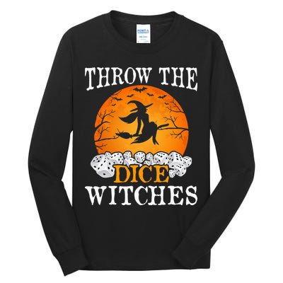 Bunco Throw the Dice Witches Bunco Game Lover Halloween Tall Long Sleeve T-Shirt