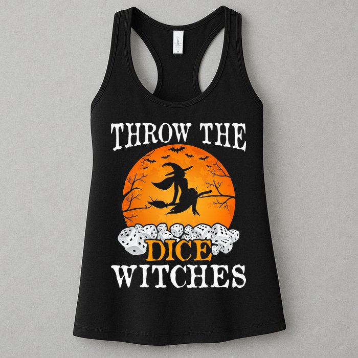 Bunco Throw the Dice Witches Bunco Game Lover Halloween Womens Tank Top