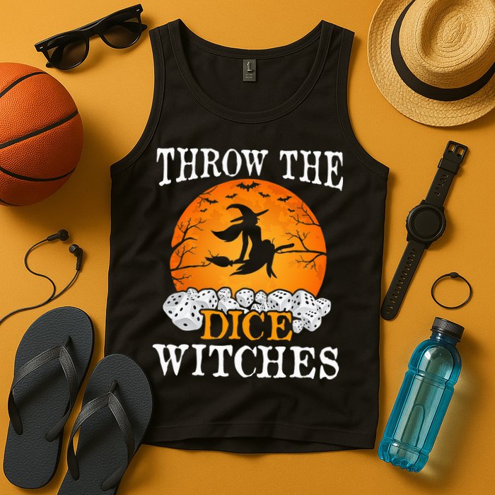 Bunco Throw the Dice Witches Bunco Game Lover Halloween Tank Top