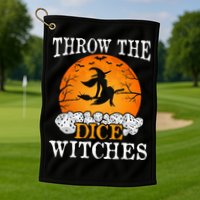 Bunco Throw the Dice Witches Bunco Game Lover Halloween Golf Towel