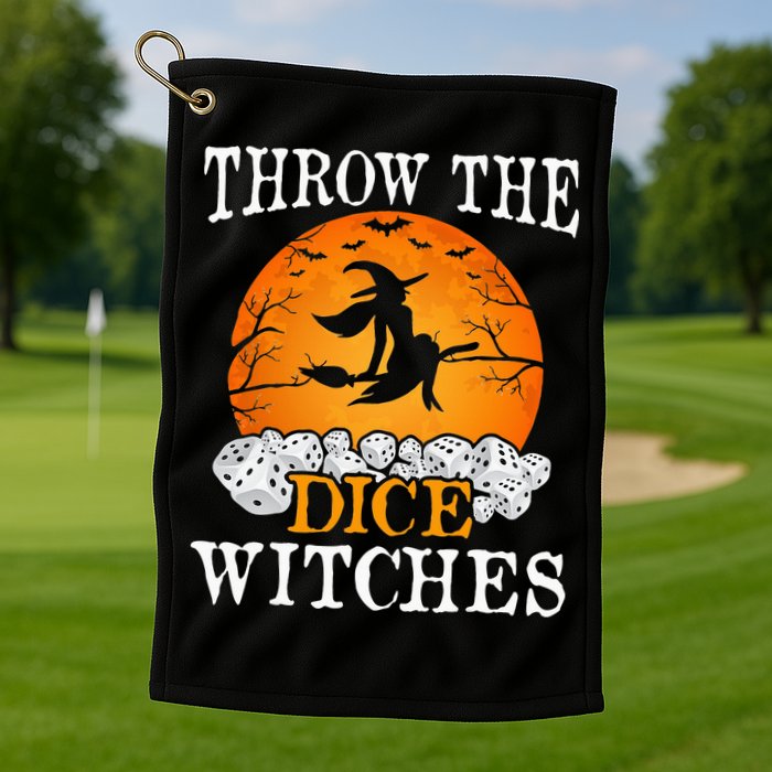 Bunco Throw the Dice Witches Bunco Game Lover Halloween Golf Towel