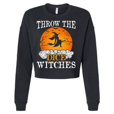 Bunco Throw the Dice Witches Bunco Game Lover Halloween Cropped Pullover Crew