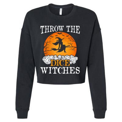 Bunco Throw the Dice Witches Bunco Game Lover Halloween Cropped Pullover Crew